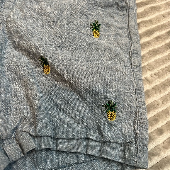 Janie and Jack Chambray Pineapple Linen Blend Shorts - Size 5 - Picture 2 of 9